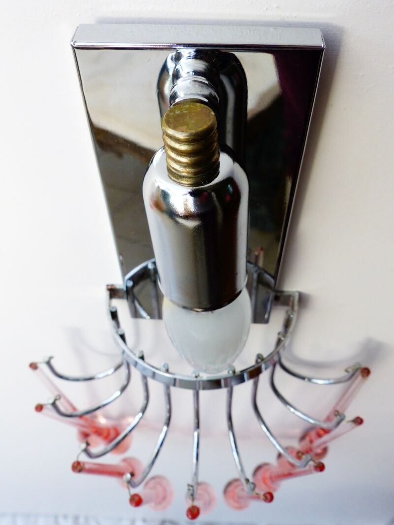 Sconces vintage roses in glass blowing and brainwashing of Murano