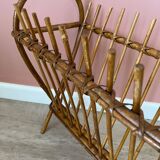 Rattan wicker magazine rack