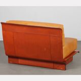 Leather armchair by Gérard Guermonprez, 1970