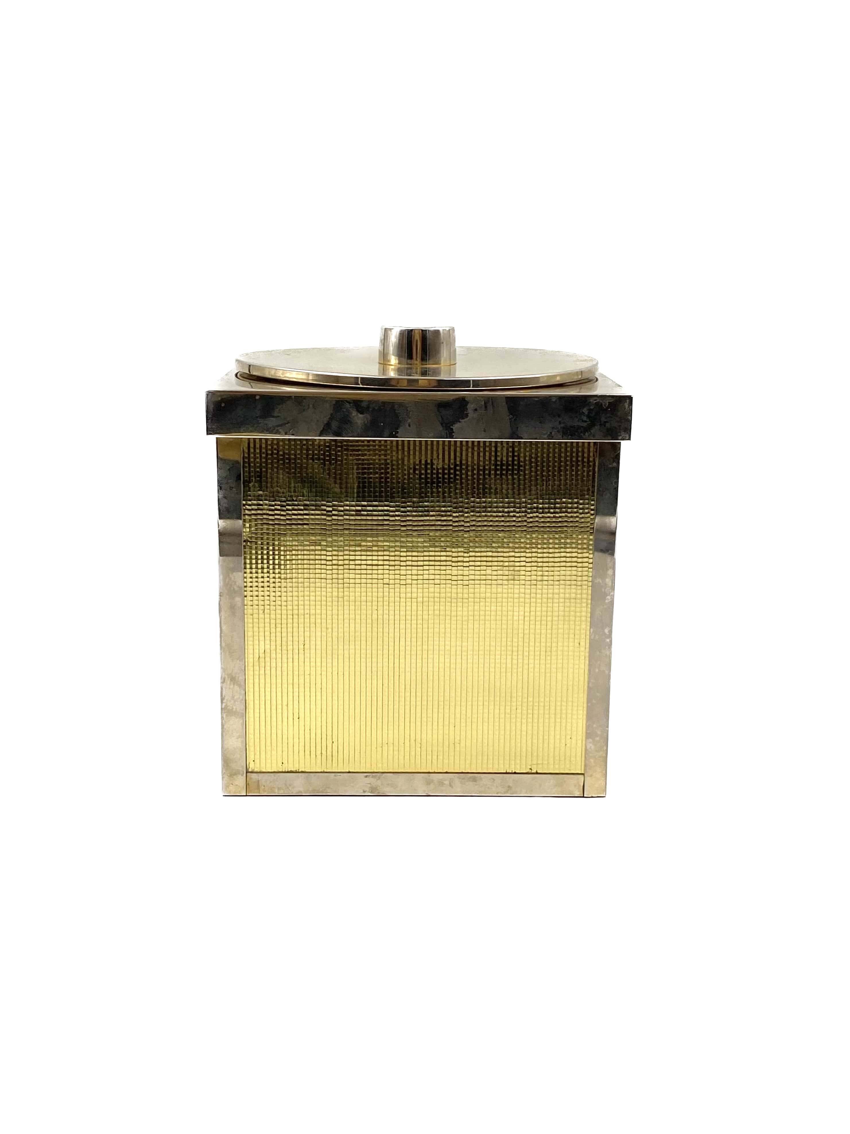 Hollywood regency golden Ice Bucket, Italy, ca. 1970s