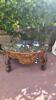 Large vintage Moroccan table – hand-carved solid wood – 1983