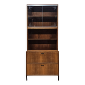 Vintage 60s teak bookcase drinks cabinet (display cabinet) 3 parts