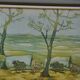 Tableau malgache en soie zébu années 70