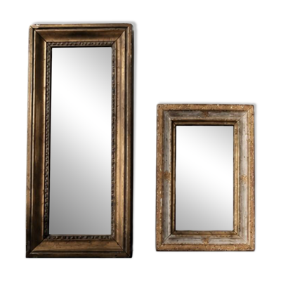 Duo de miroirs anciens dorés – esprit maison française & galerie mural