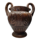 Vintage Hand-Carved Terracotta Urn - Dual Handles & Floral Motifs
