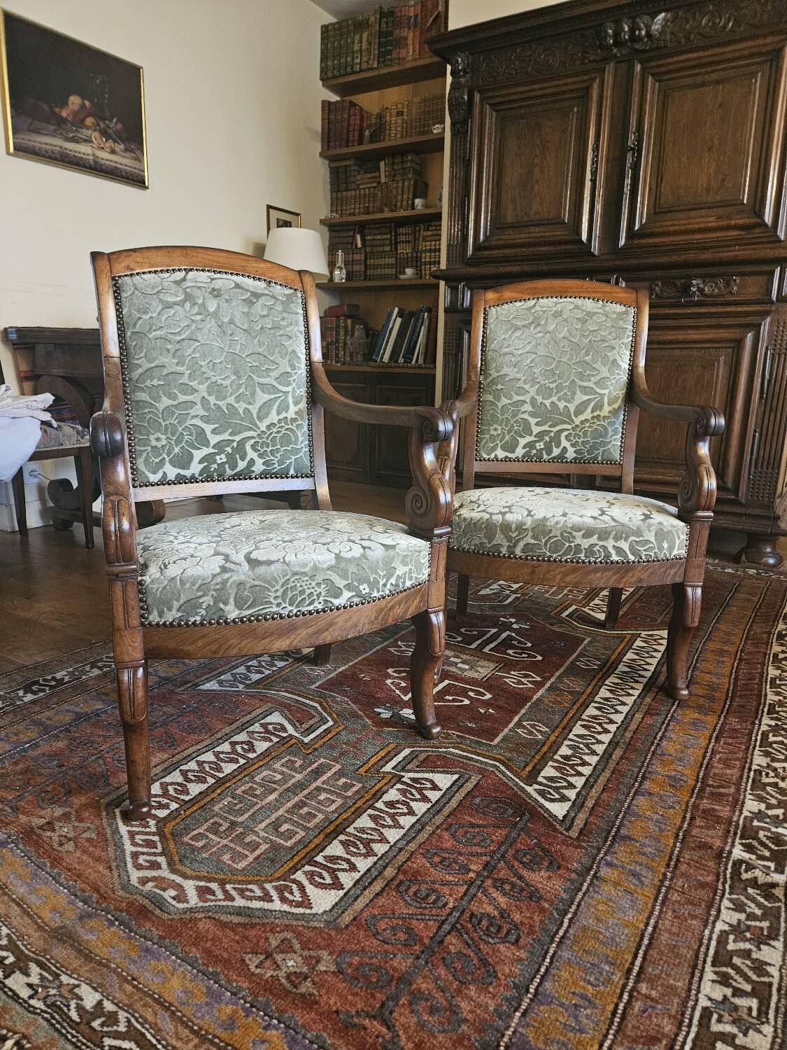 Pair of Restoration armchairs