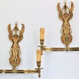 Pair of gilded bronze sconces in Directoire/Empire style