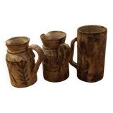 Set of 2 pots and 1 ceramic mug by Gustave RAYNAUD