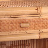 Vintage faux bamboo dressing table 'natural beauty' 1980s France