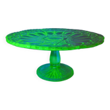 Assiette à gâteau vintage en uranium, années 1940