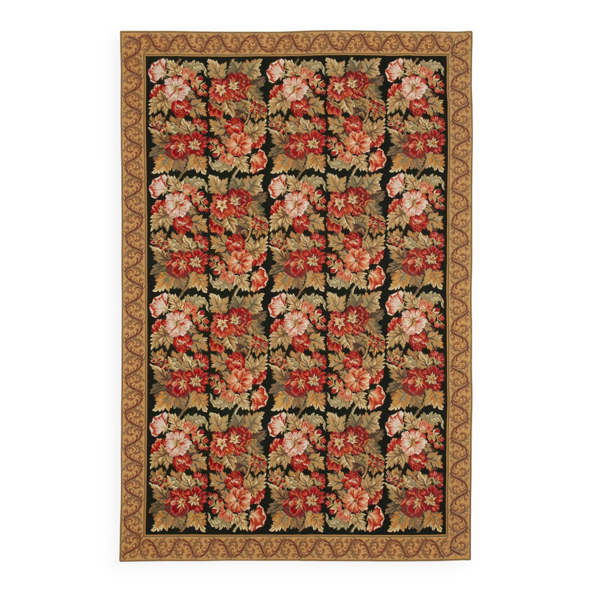 Handmade Vintage Flatweave Needlepoint Kilim 183 cm x 278 cm