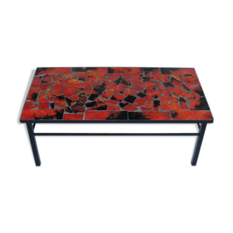 Red ceramic coffee table
