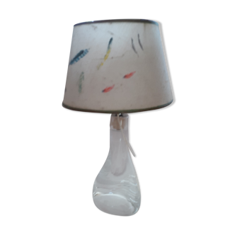 Lampe électrifiée en cristal de Sévres années 60.