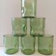 6 verres bullés vert