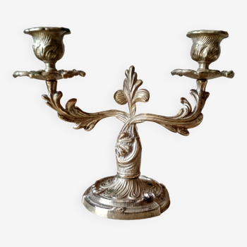 Candelabra with 2 arms in bronze and brass