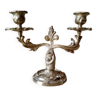 Candelabra with 2 arms in bronze and brass