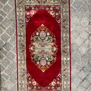 Tapis vintage turc en soie fait main 74x146 cm