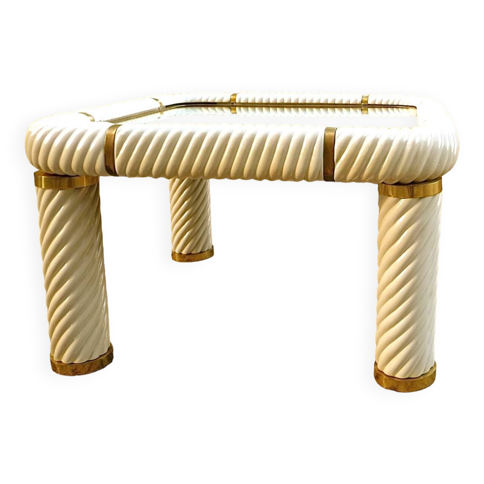 Ceramic and mirrored glass coffee table by Tommaso Barbi, Italy, 1960s.