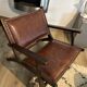 Armchair in wood and leather