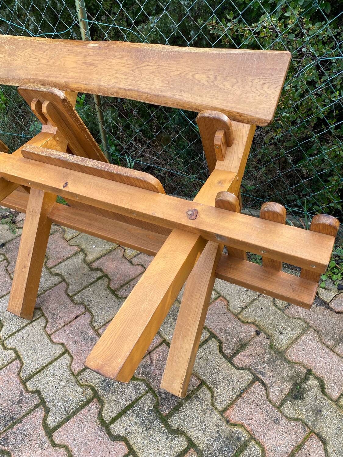 Designer bench in solid oak