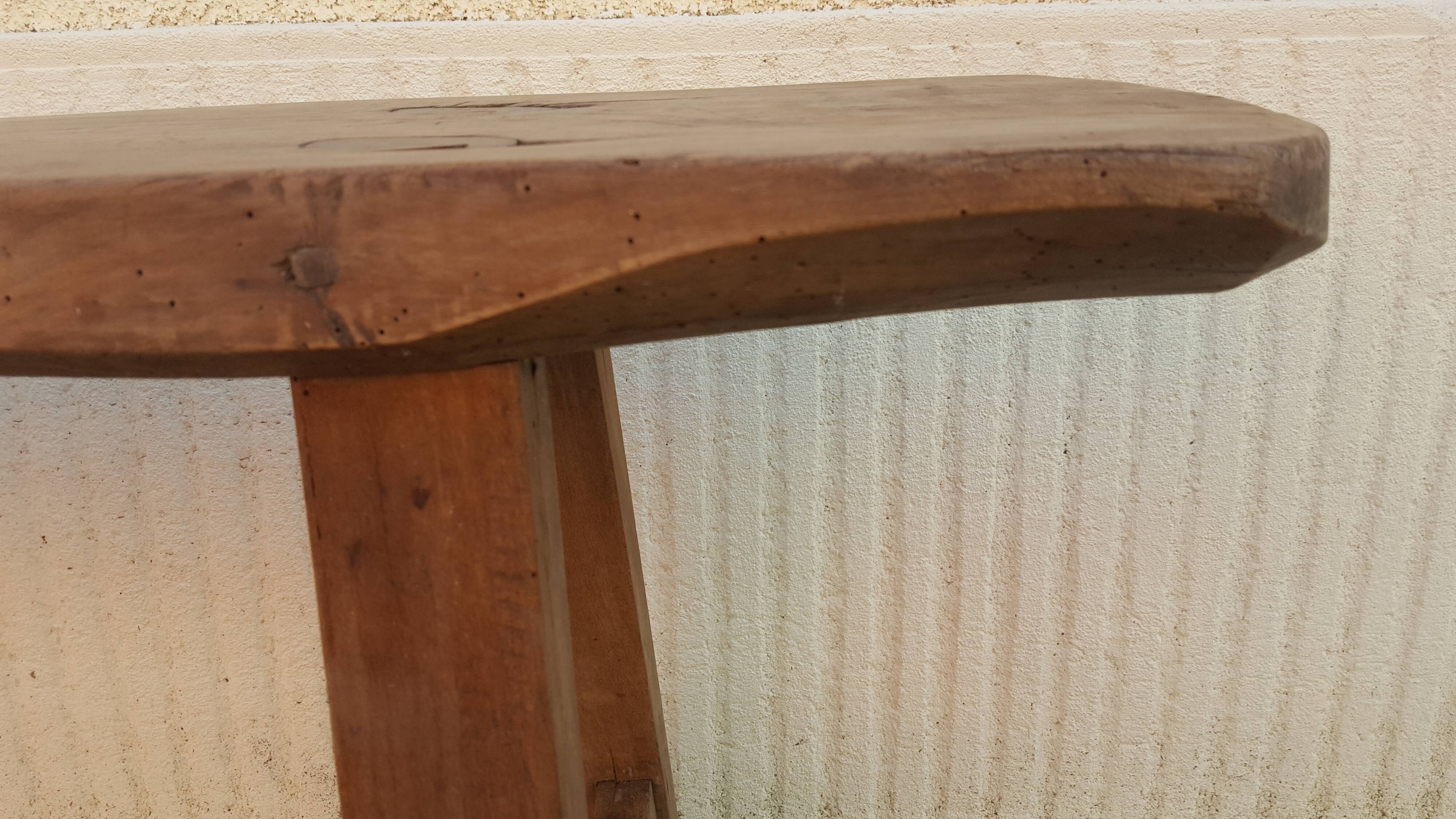 Natural wood farm bench