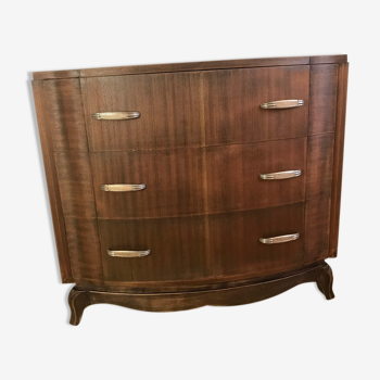 Vintage circa chest of drawers with a hectic façade 1935/1940 wood console