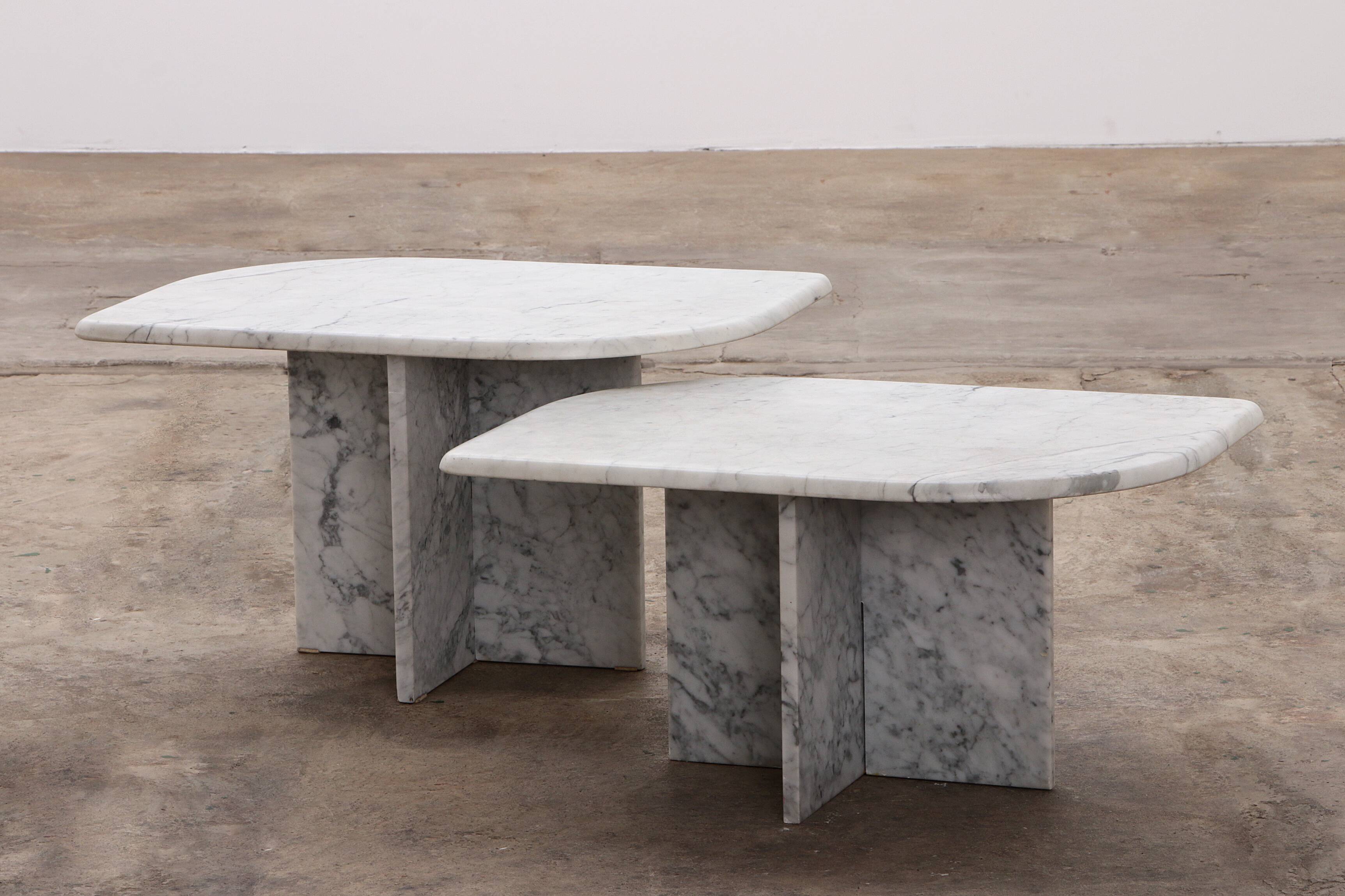 Set of Two Marble Tables - Italian Design, 1980s