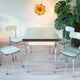 Ensemble table et chaises en formica vert d’eau 1960