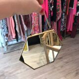 Brass hexagonal mirror 17x15cm
