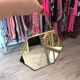 Brass hexagonal mirror 17x15cm