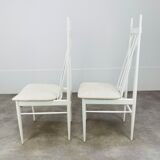 2 Scandinavian chairs with white bars from the 60s