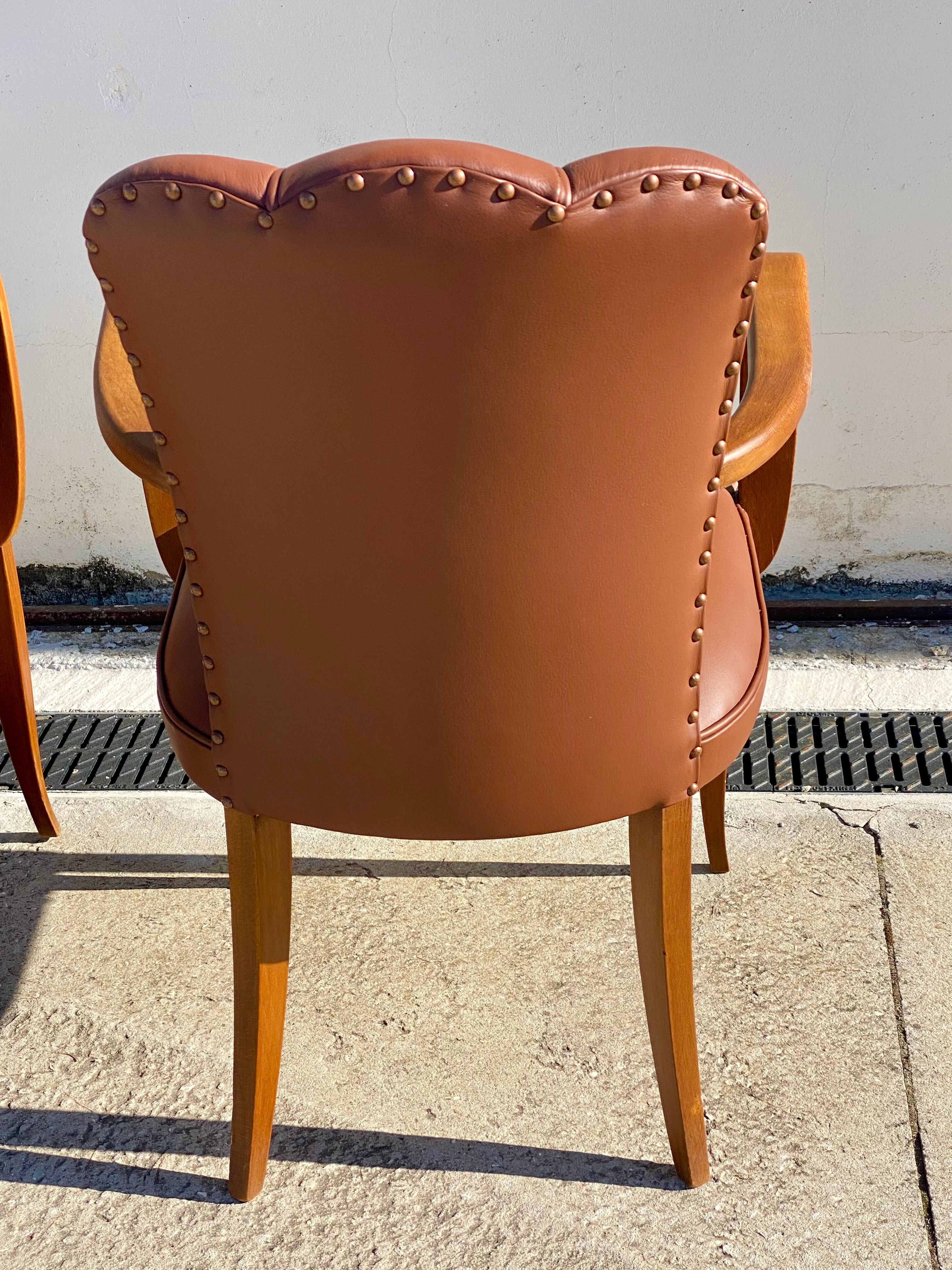 Pair of 50s bridge armchairs