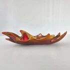 Coupe a fruits vintage 1960 ceramique rouge & marron dlg vallauris 60s retro