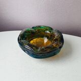 Cendrier design vintage en verre Mdina