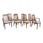 Chaises de salle à manger en teck et tissu du milieu du siècle par Leslie Dandy pour G-Plan, années 1960