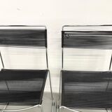 Set of 6 "Spaghetti" Chairs Italian Design 80s – Black & Chrome