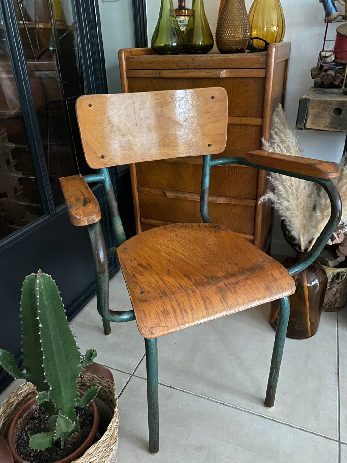 Vintage schoolmaster armchair