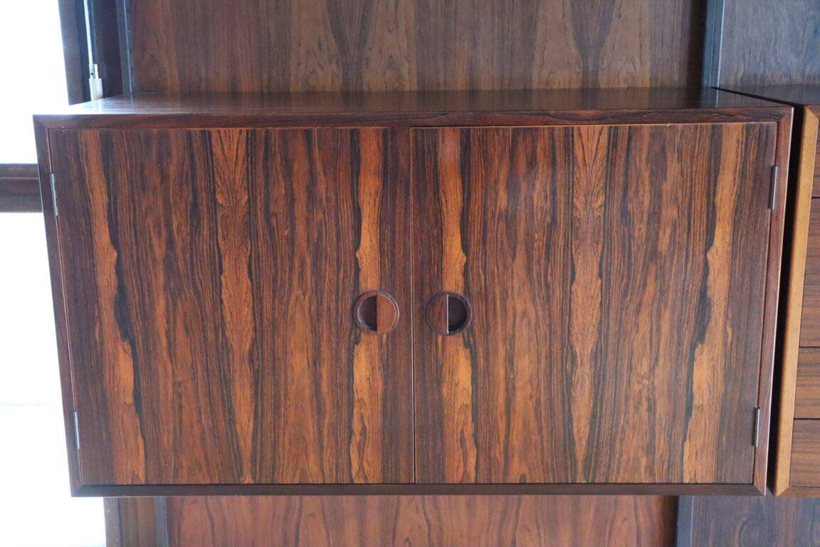 Danish wall bookcase by Thygesen and Sorensen in rosewood, 1960