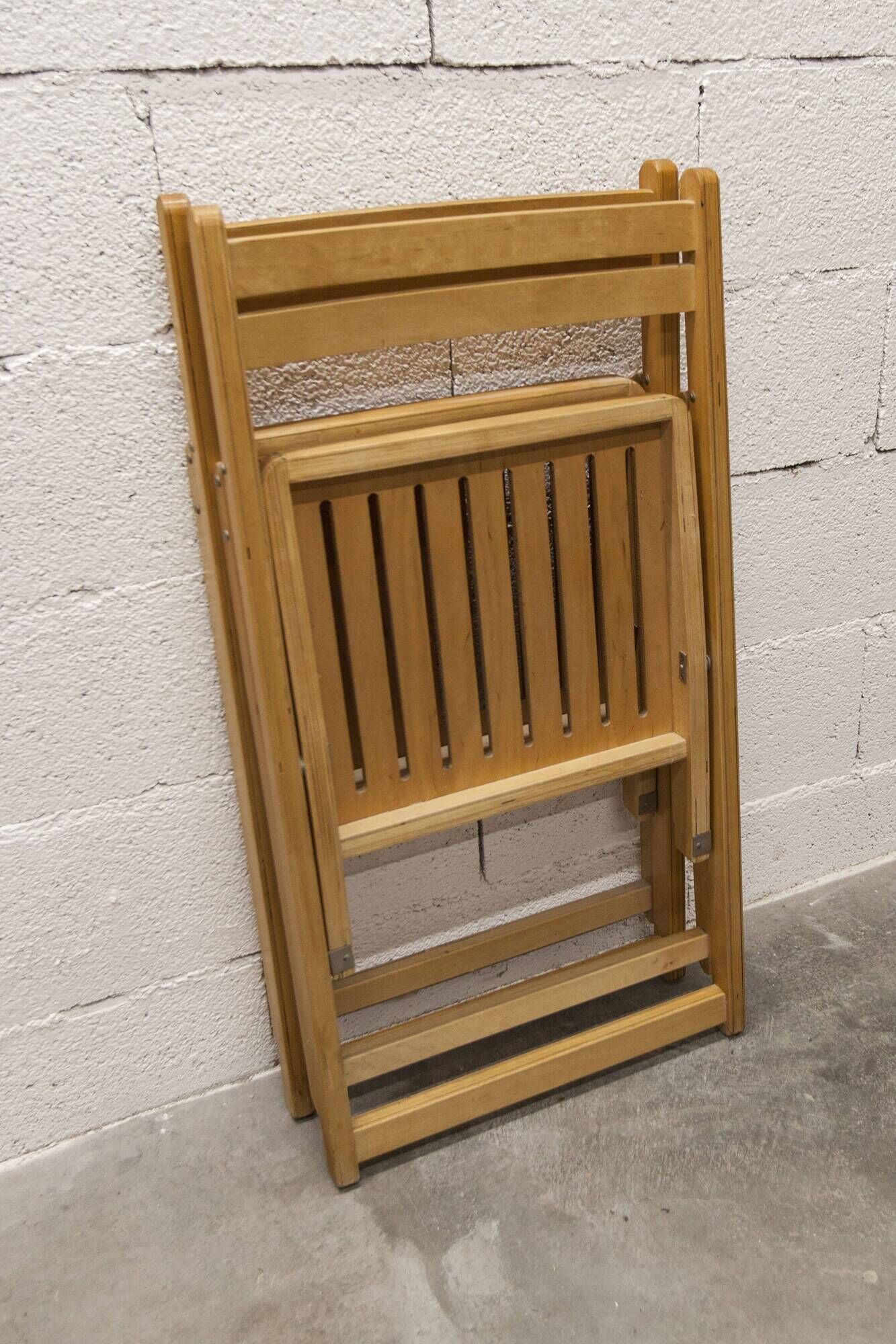 Paire de chaises pliantes Ikea 1970 couleur miel