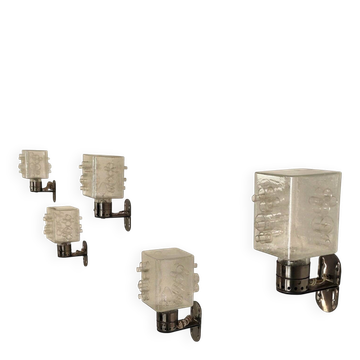 Rare Set of 5 Sconces by Albano Poli for Poliarte 1960s
