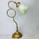 Portuguese 1930s green tulip glass table lamp