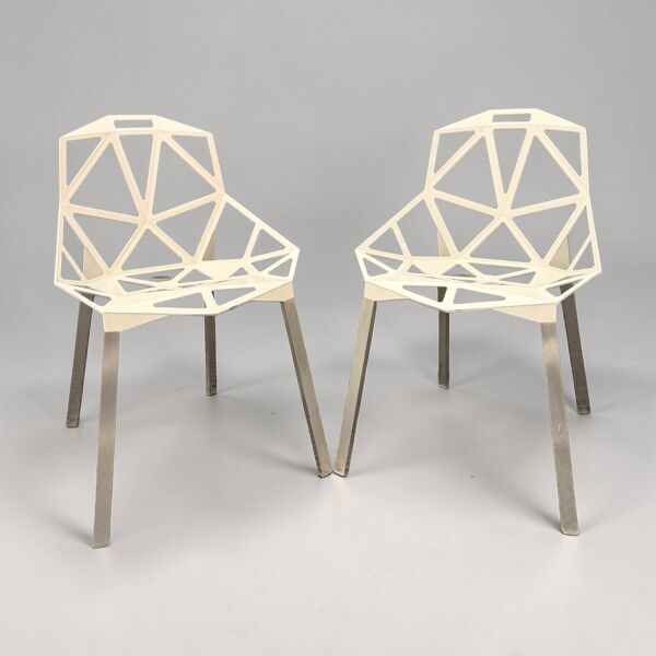 Paire de Chaises Chair One Magis Blanc Crème   Konstantin Grcic