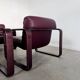 Sofa set and 2 vintage leather armchairs designed by Albert Stoll Giroflex 1970s