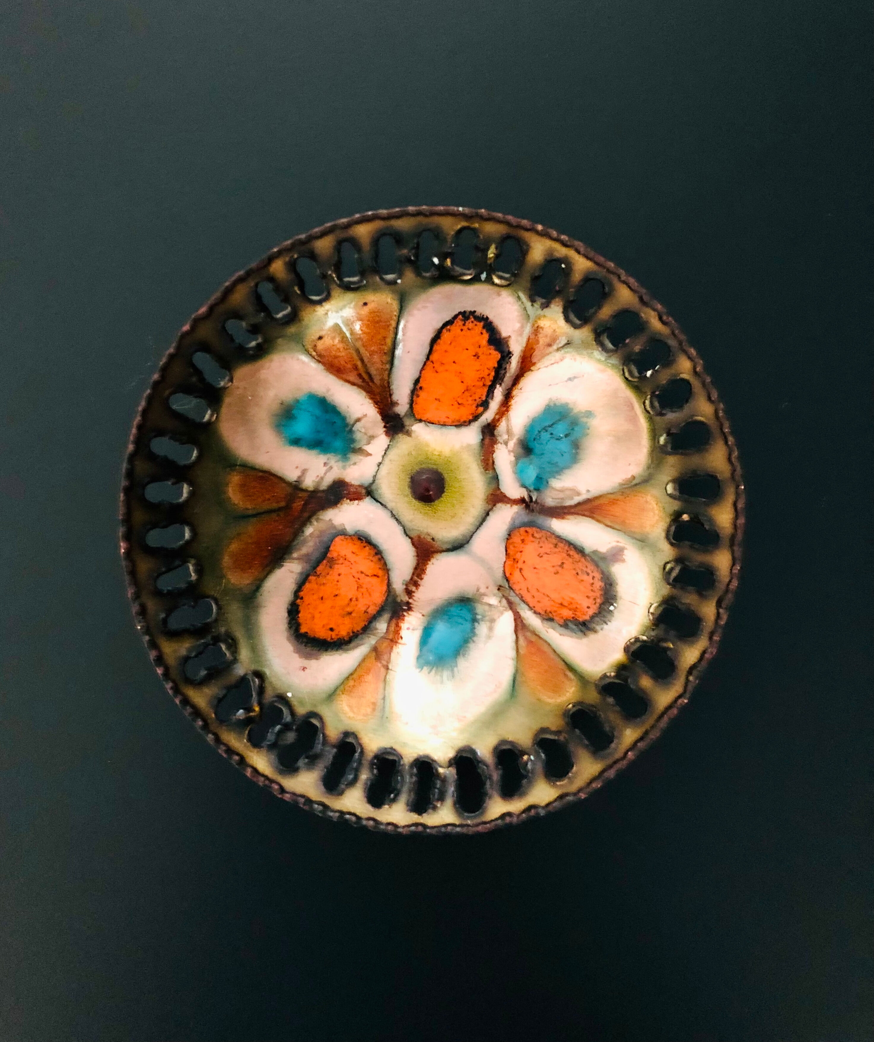 Enamelled metal cut Laurana Rame d'Arte, Italy 60s