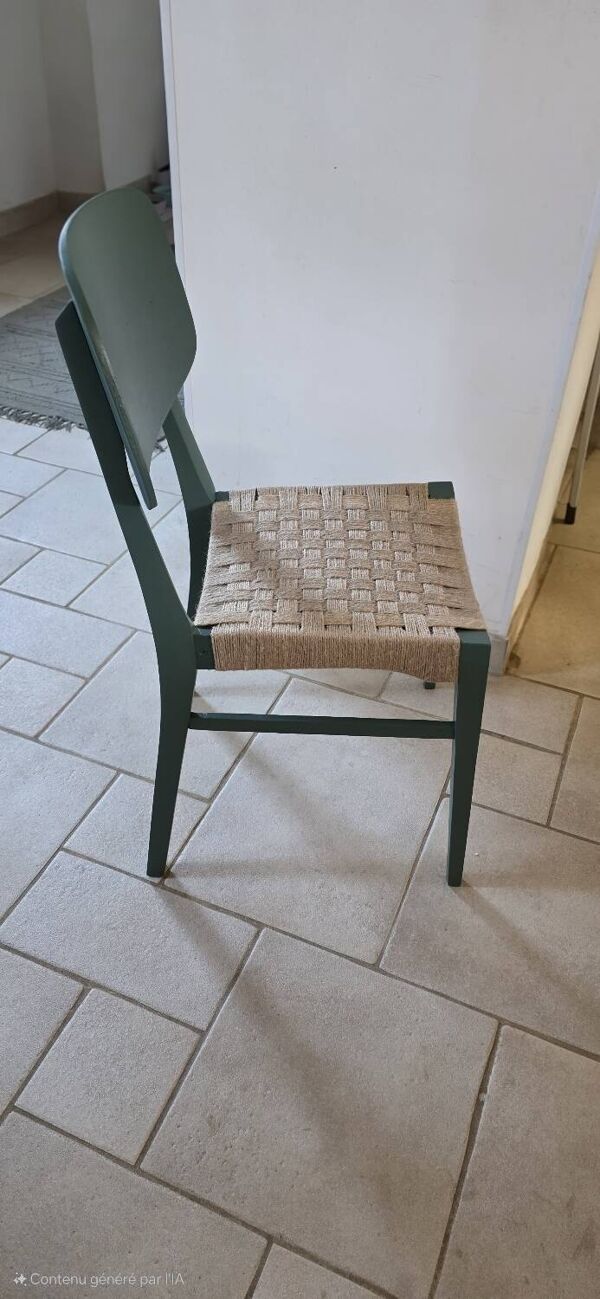 Chaise lignes scandinaves fougère et jute