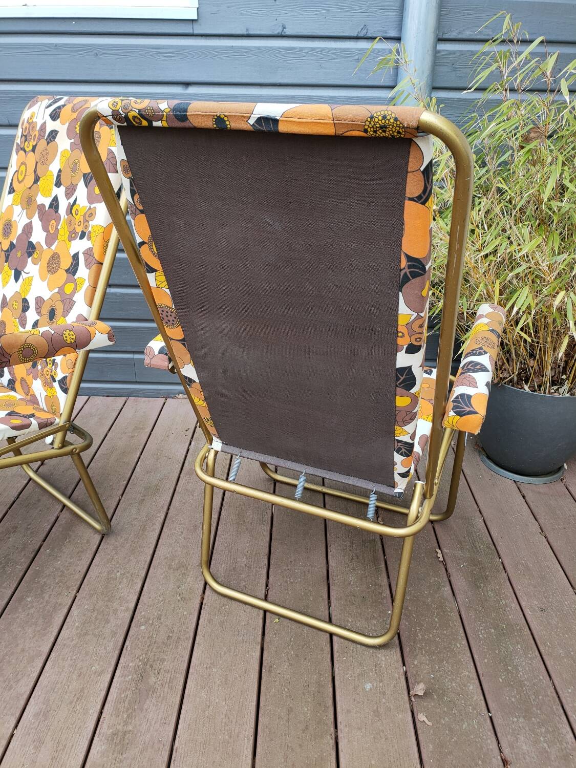 Paire de chaises de camping pliantes Lafuma vintage