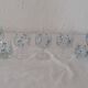 9 glasses blue flowers model veronica arcopal arcoroc vintage countryside