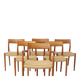 Niels Møller Dining Chair Set (6) – Models 77 & 57, Teak, Danish Cord