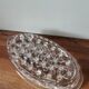 Pique fleur soliflore verre pressé moulé vintage ovale