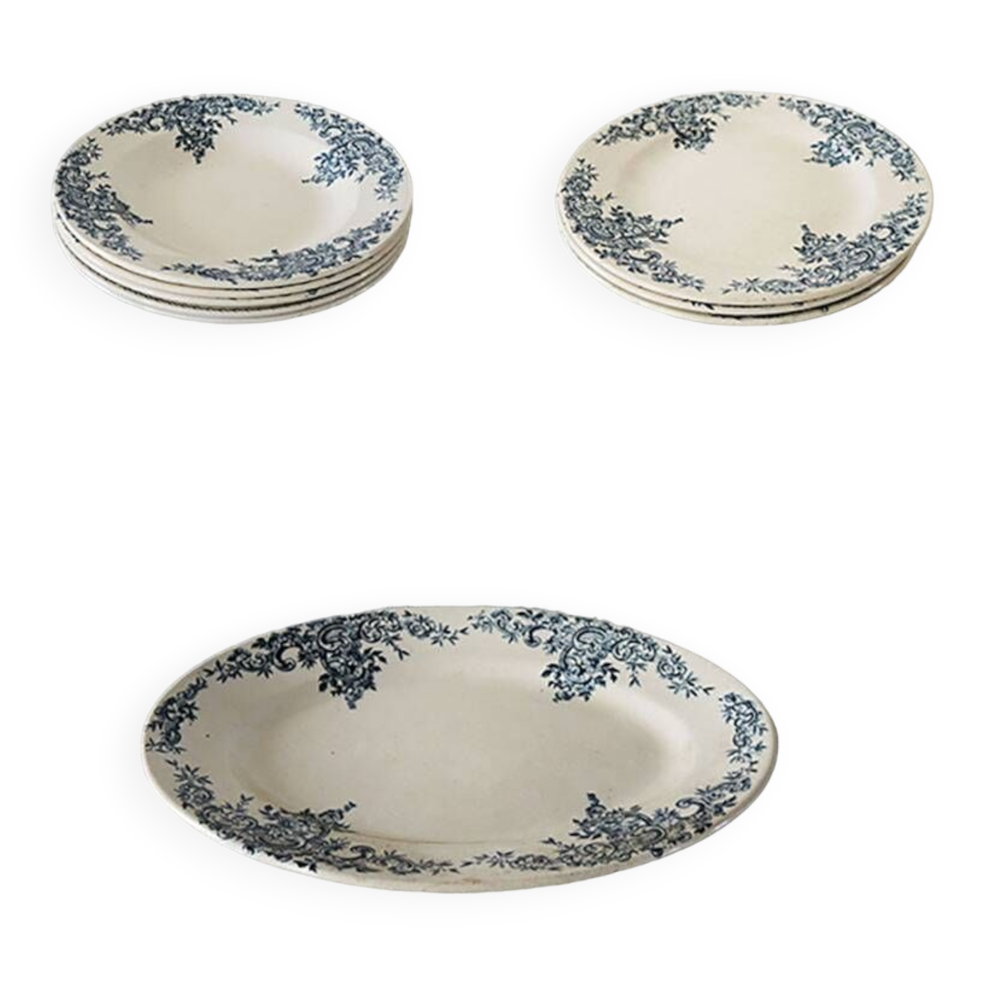 9 Iron Earth Plates - H Boulenger & Cie - Louis XV